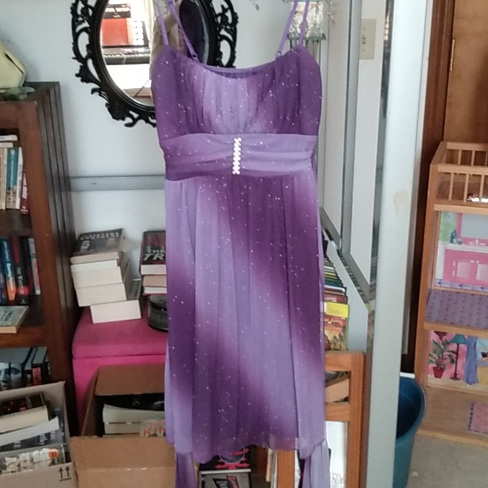 Purple Sparkle Homecoming Dress, Prom